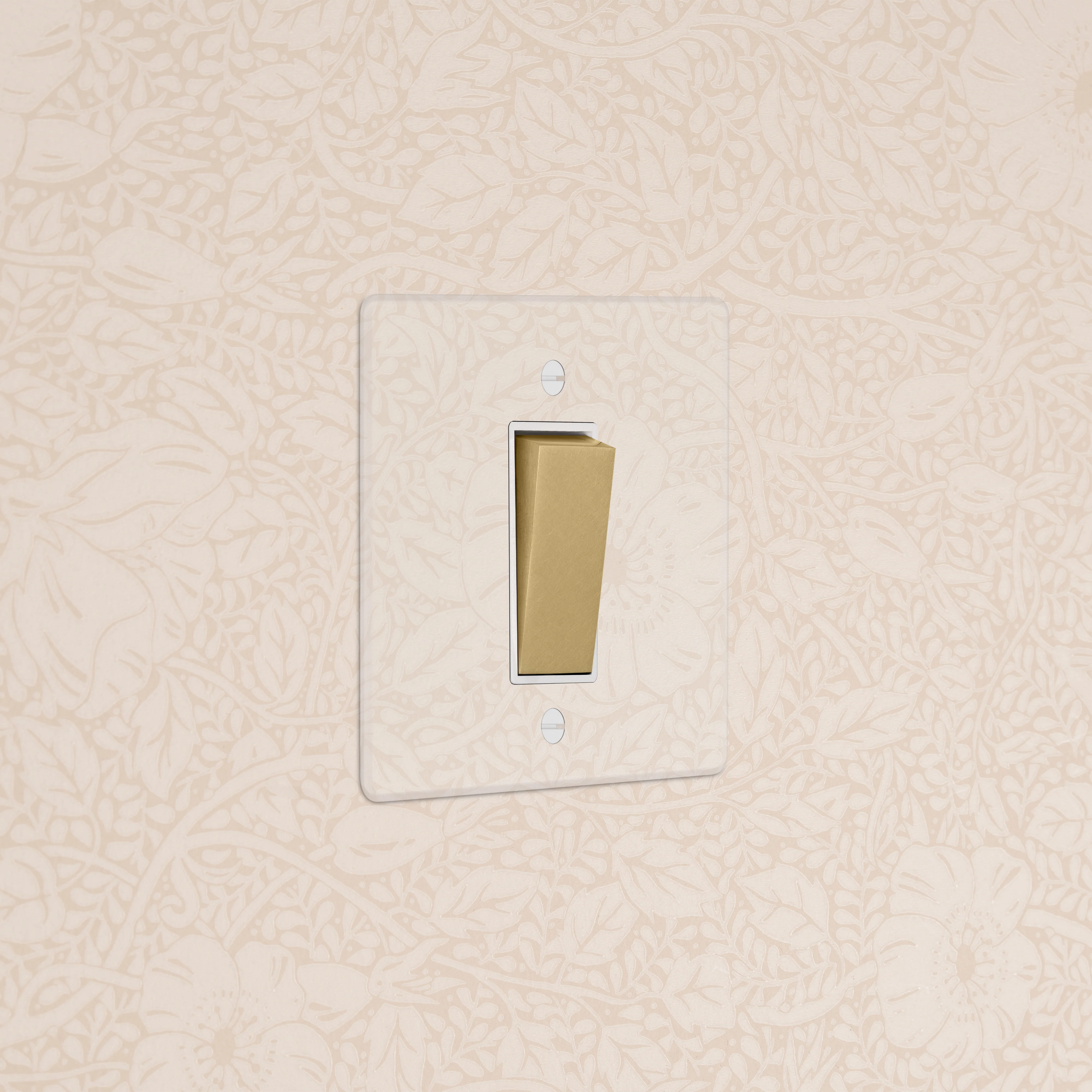 1G Retractive Rocker Switch - Clear Antique Brass | White