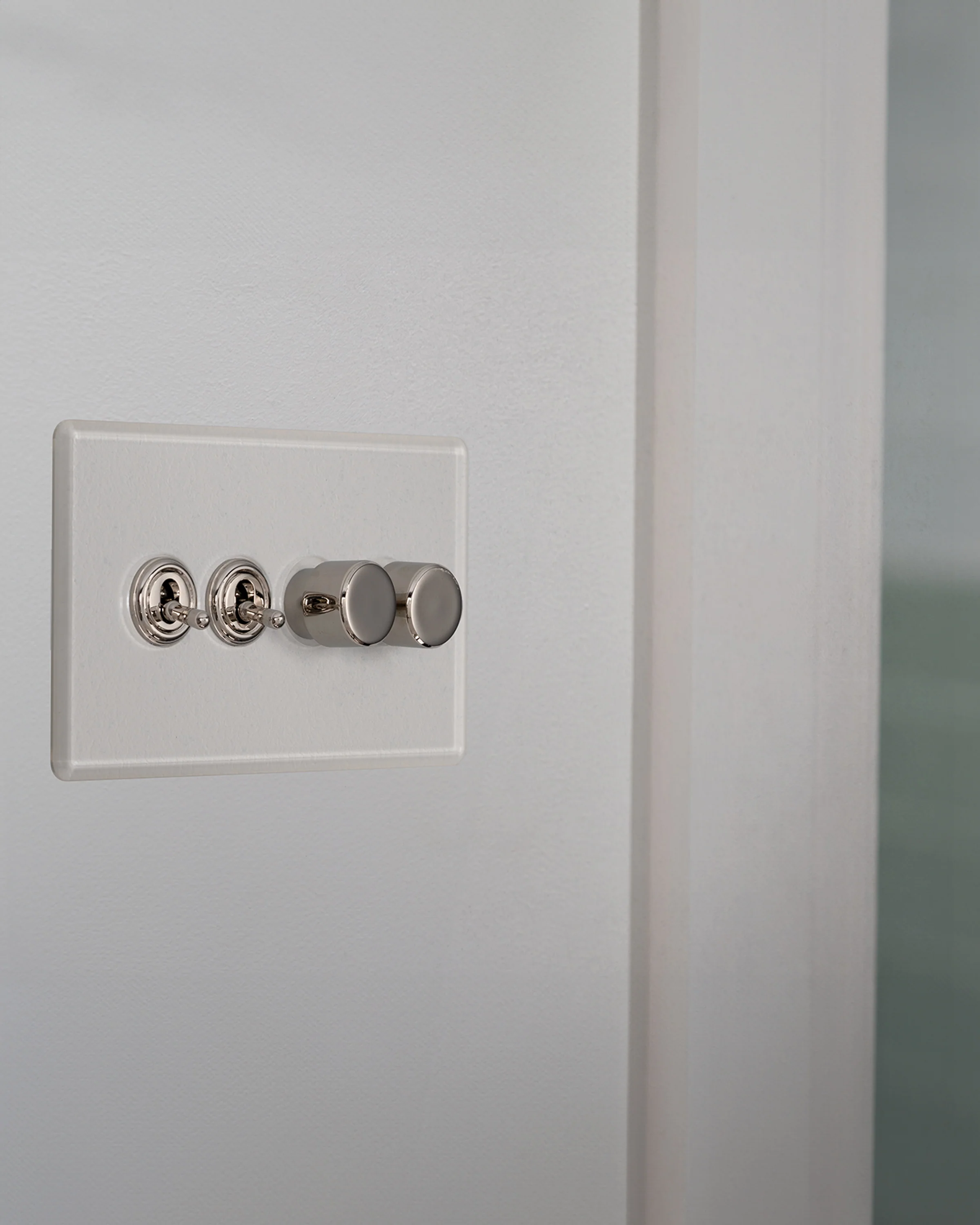 4G 2x Toggle Switch & 2x Dimmer Switch - Clear Polished Nickel - Image 4