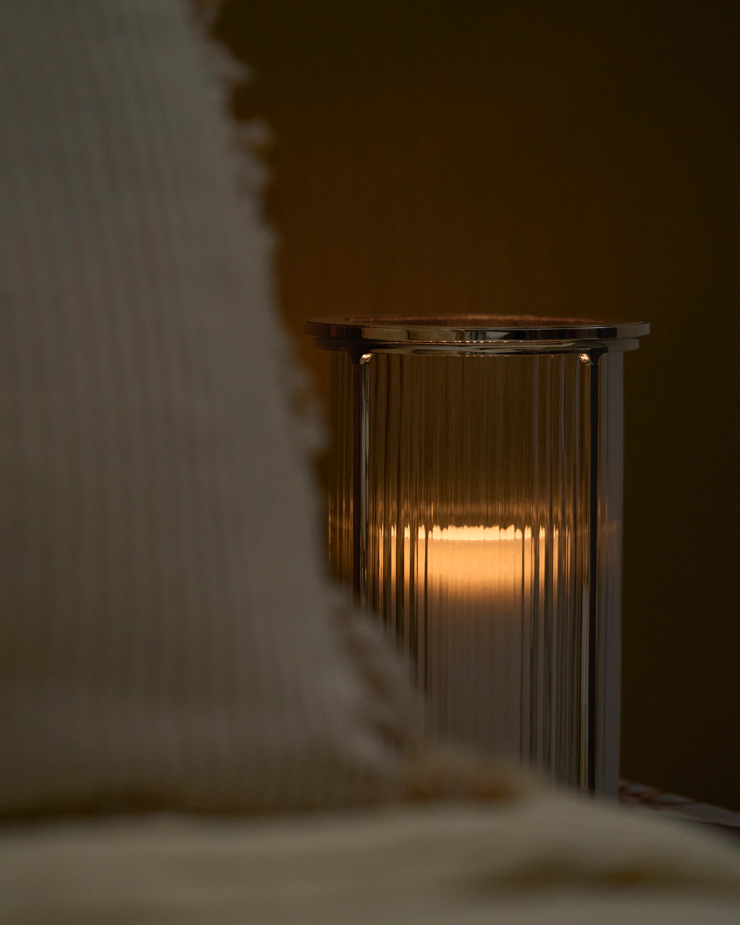 Battersea Candle Lantern Fluted Glass - Polished Nickel - Image 5