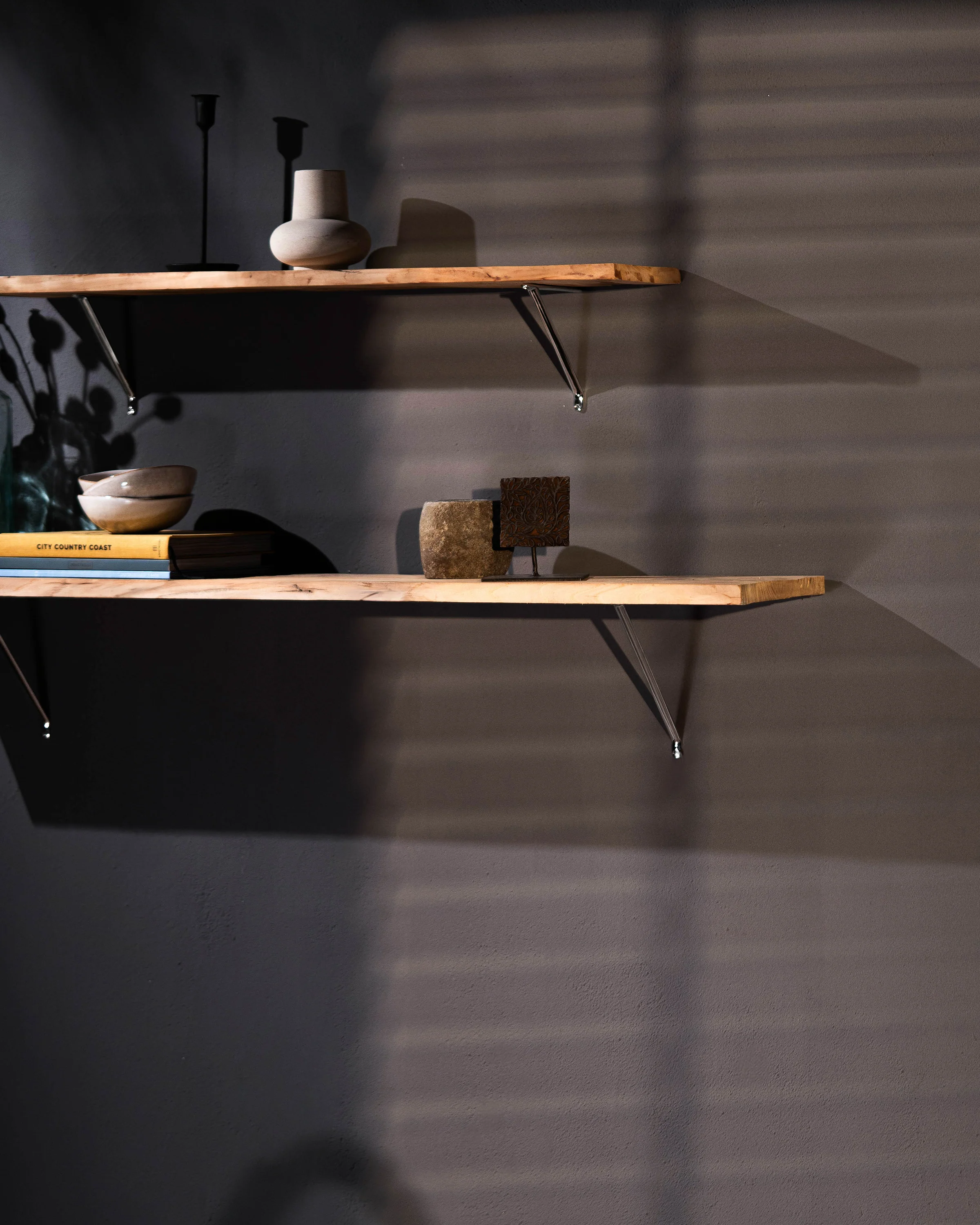 Brixton Shelf Bracket 200mm – Polished Nickel - Image 2
