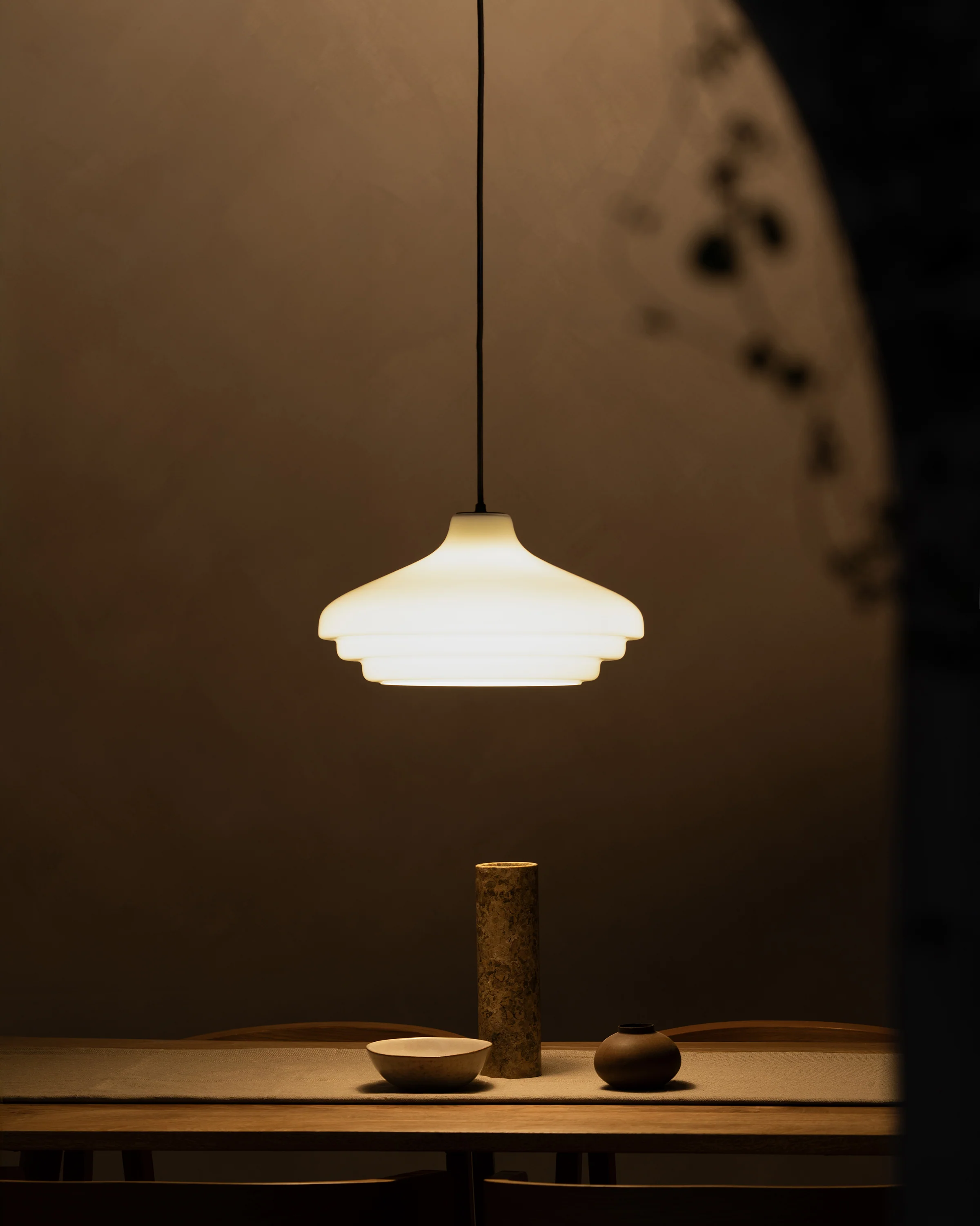Brookfield Large Pendant Light Opal Glass - Bronze  - Image 5