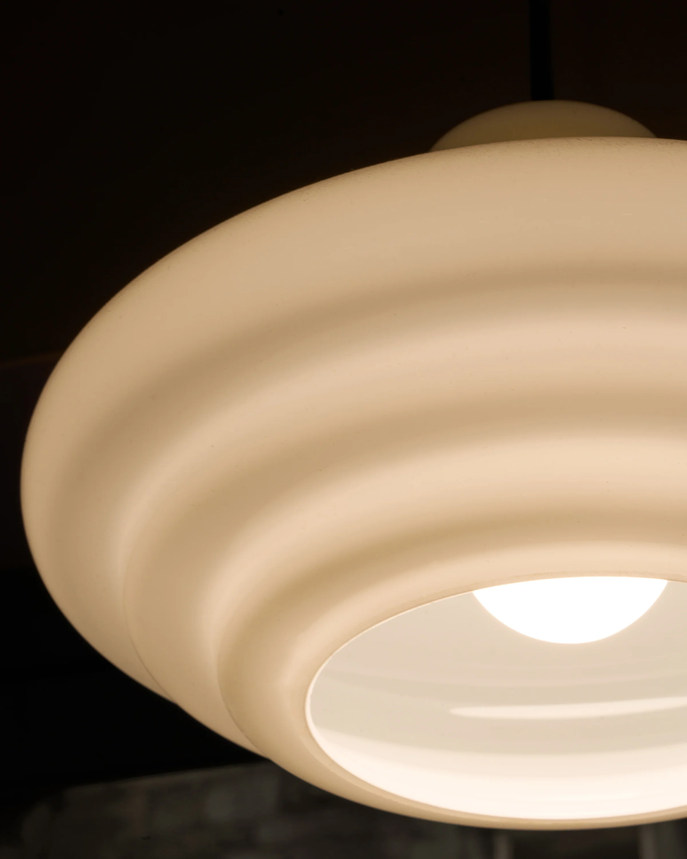 Brookfield Medium Pendant Light Opal Glass - Polished Nickel - Image 3
