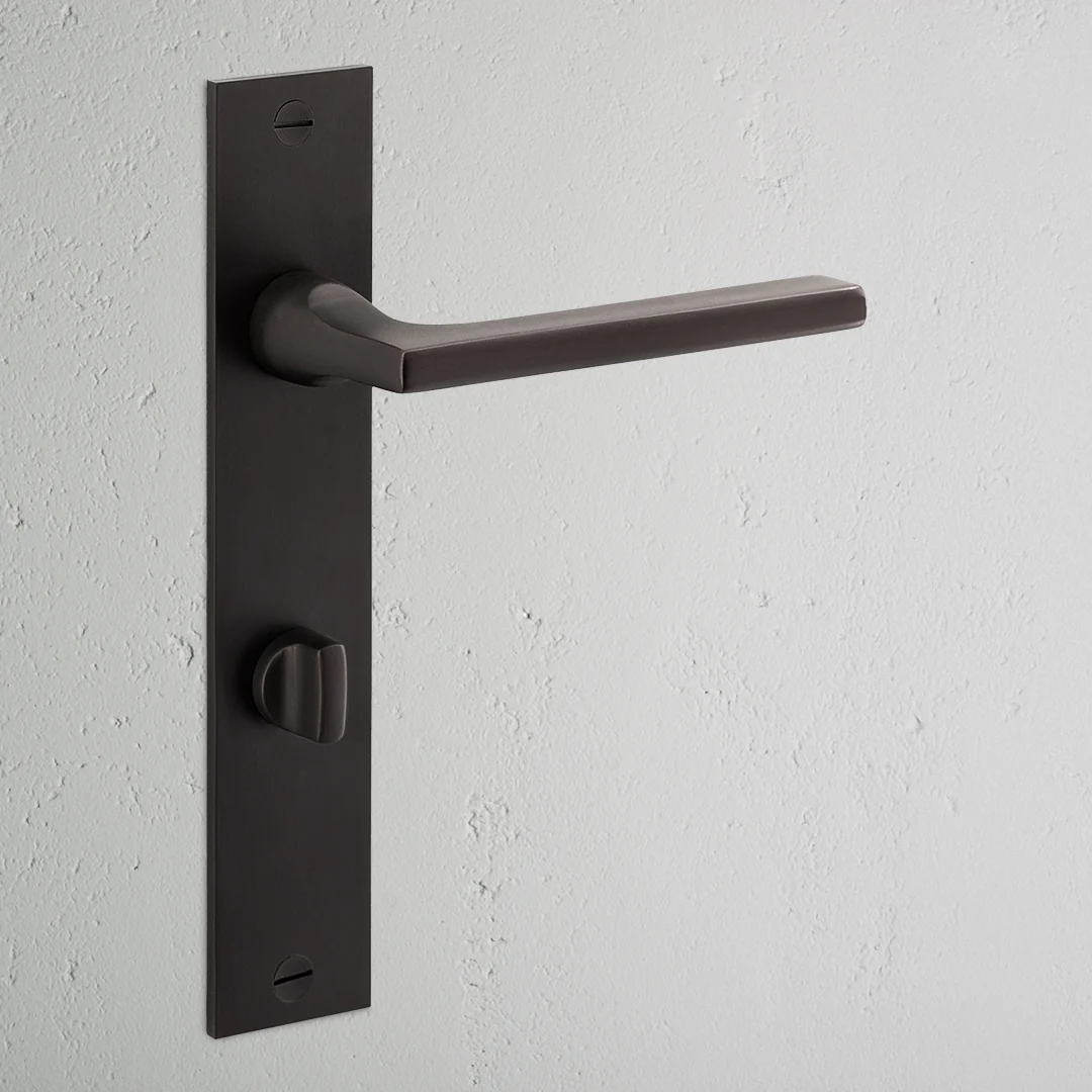 Clayton Long Plate Sprung Door Handle & Thumbturn - Bronze