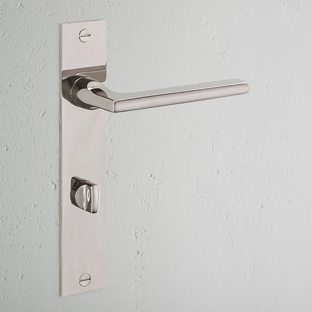 Clayton Long Plate Sprung Door Handle & Thumbturn - Polished Nickel