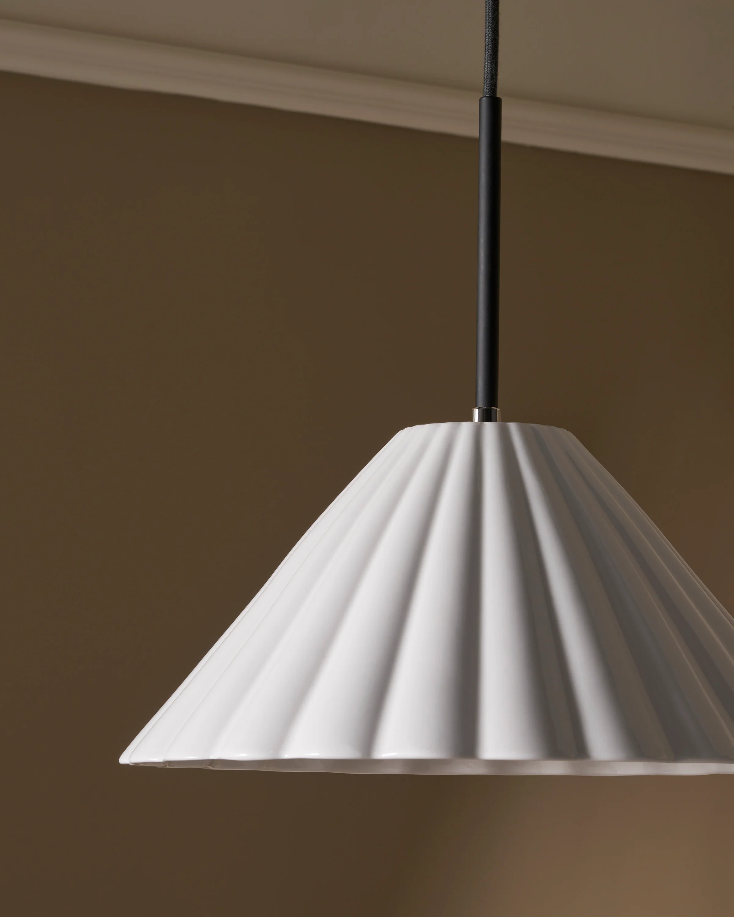 Cotswold Medium Pendant Light Fine Porcelain - Polished Nickel - Image 5