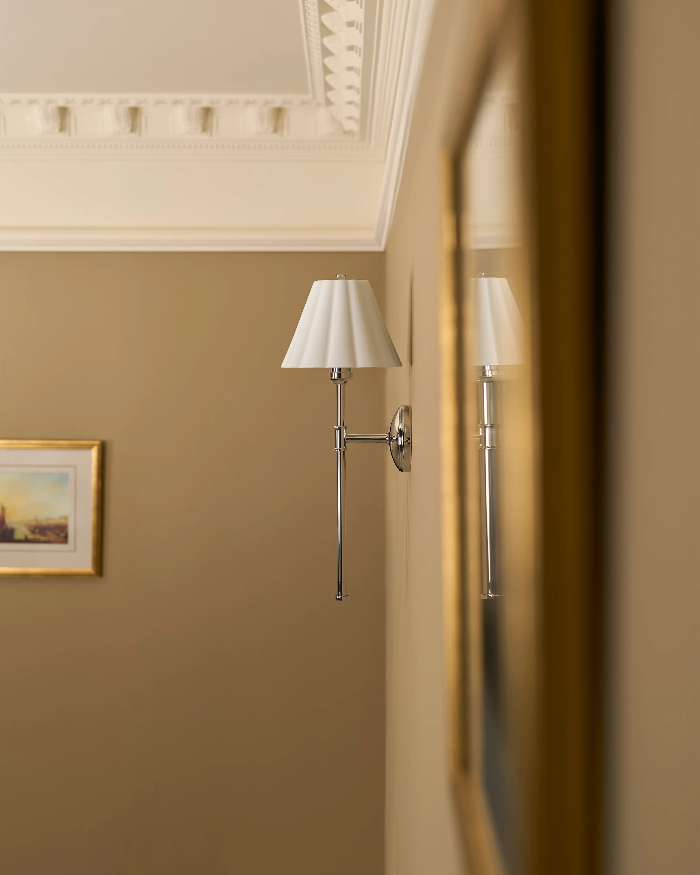 Cotswold Wall Light Fine Porcelain - Polished Nickel - Image 3