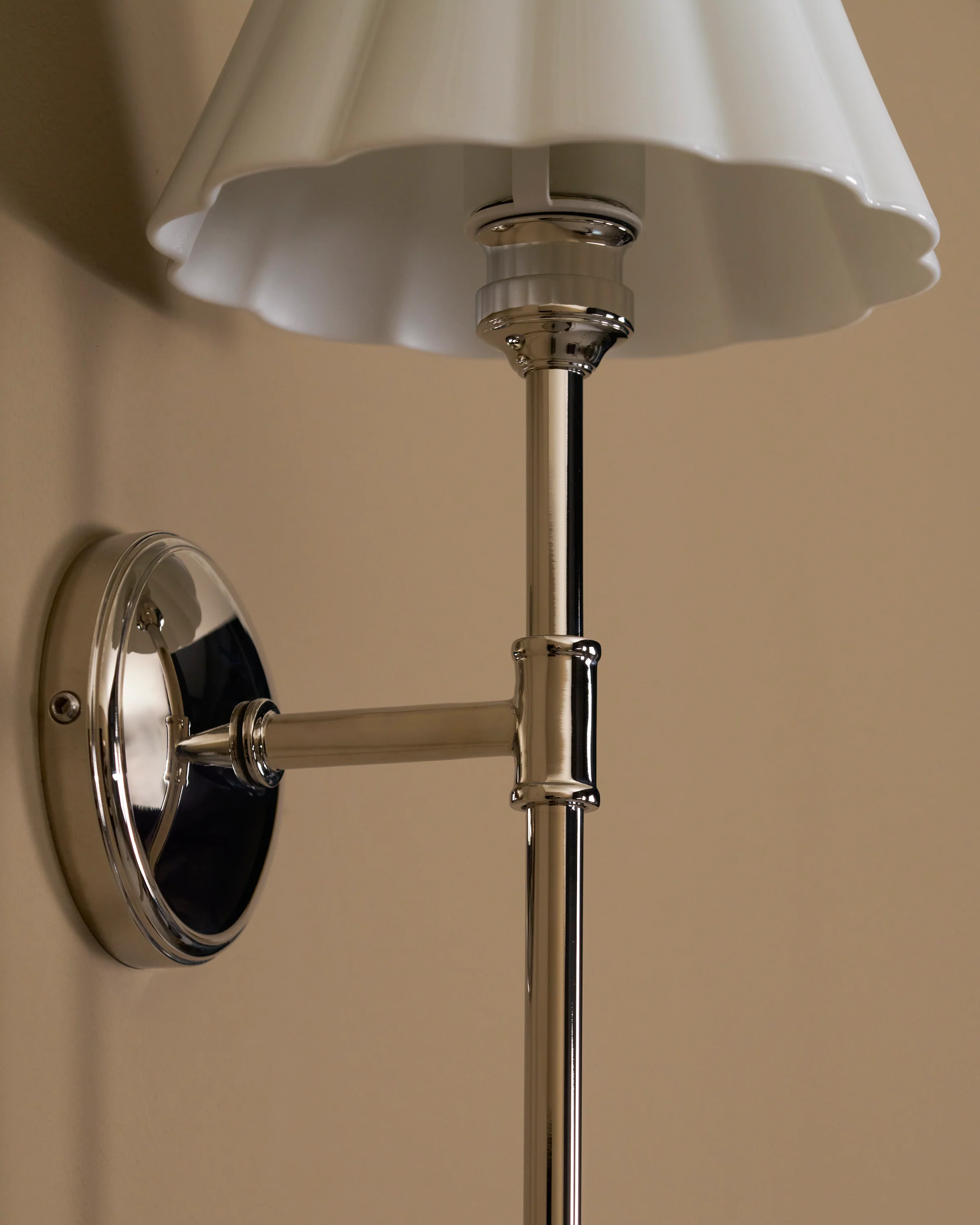 Cotswold Wall Light Fine Porcelain - Polished Nickel - Image 7