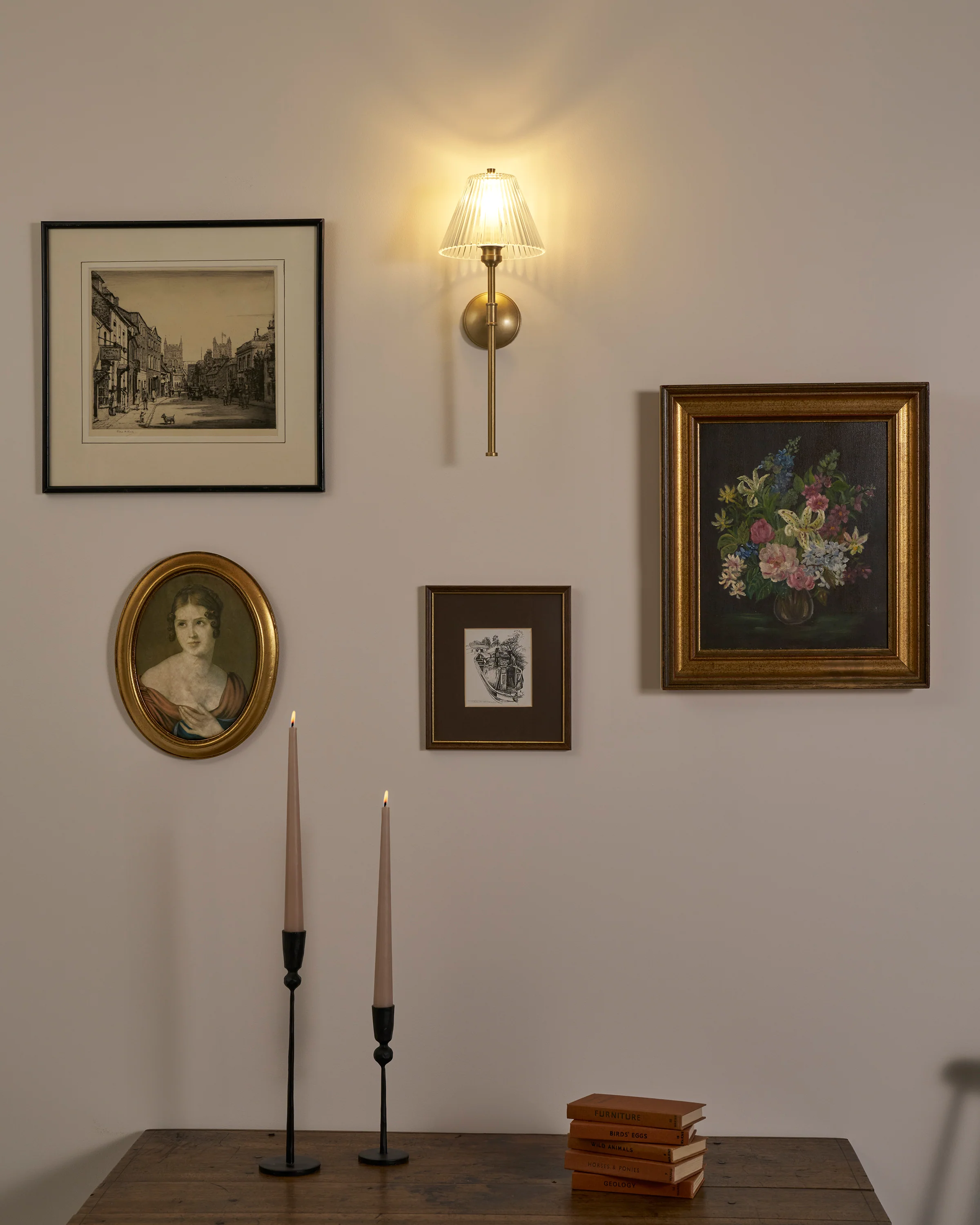 Cotswold Wall Light Fluted Glass - Antique Brass - Image 10