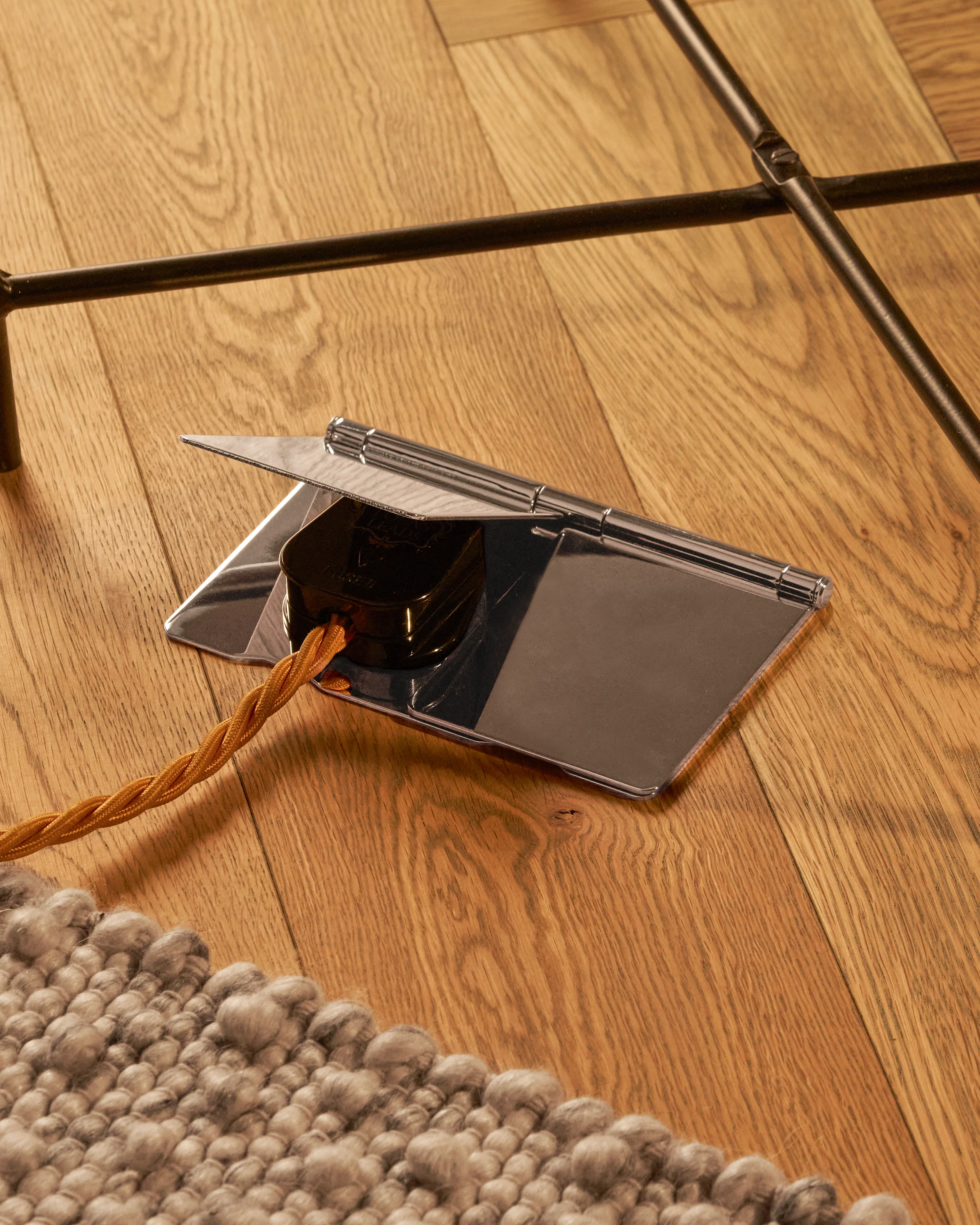 Double 2x 5A Light Floor Socket - Polished Nickel | White - Image 4