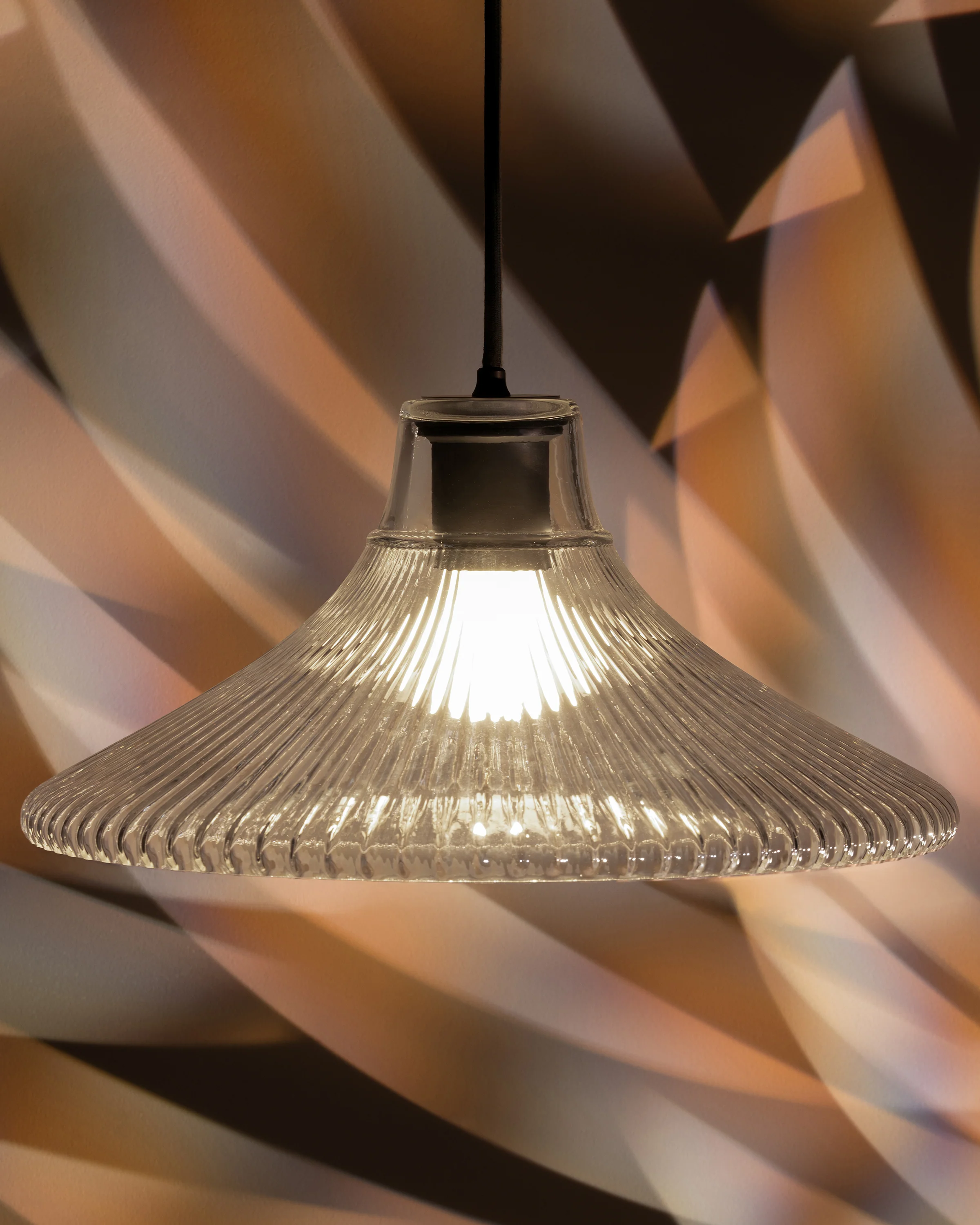 Hammersmith Large Pendant Light Fluted Glass - Bronze - Image 4