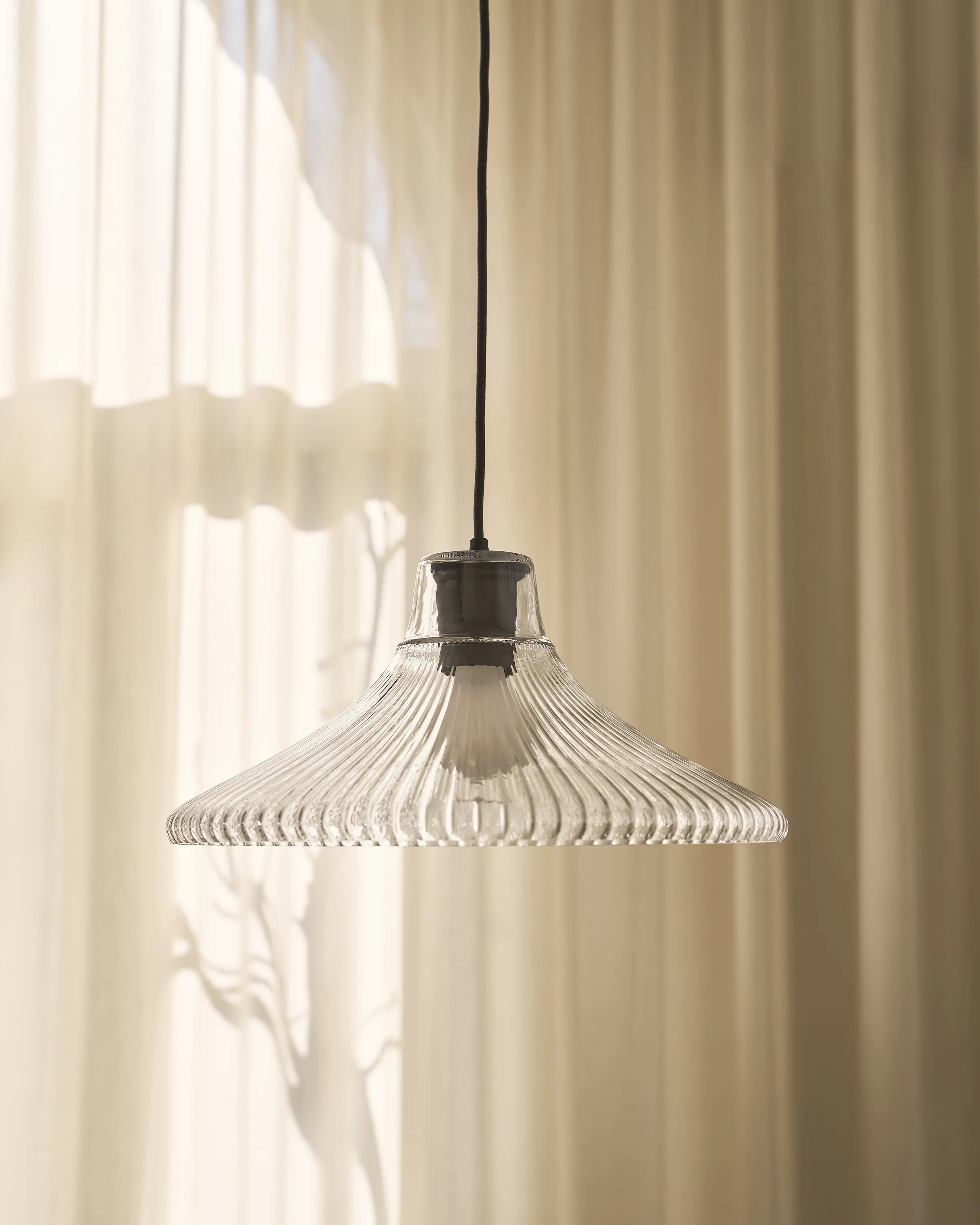 Hammersmith Large Pendant Light Fluted Glass - Bronze - Image 7
