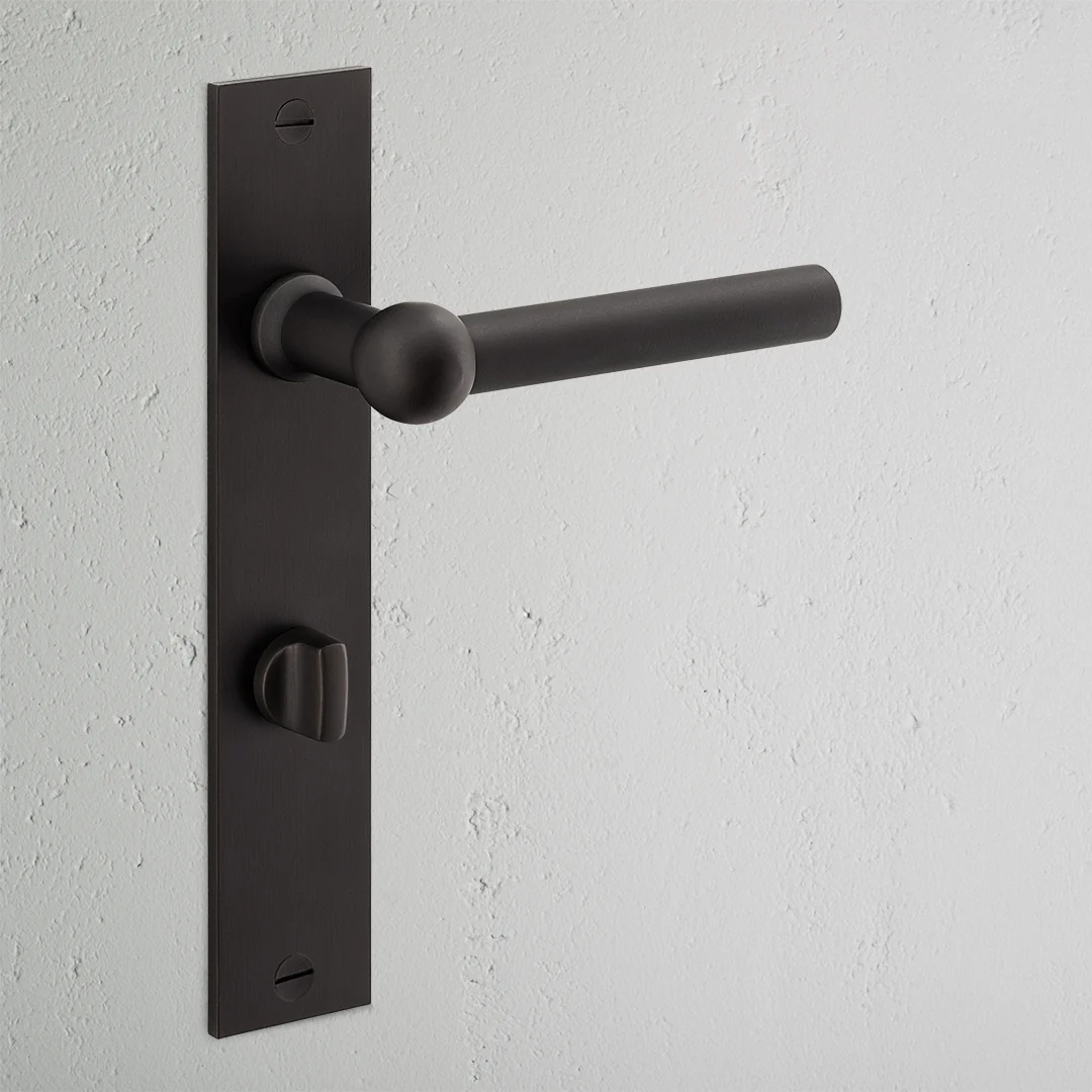 Harper Long Plate Sprung Door Handle & Thumbturn - Bronze