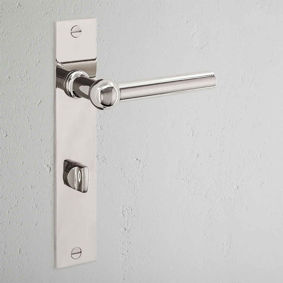Harper Long Plate Sprung Door Handle & Thumbturn - Polished Nickel