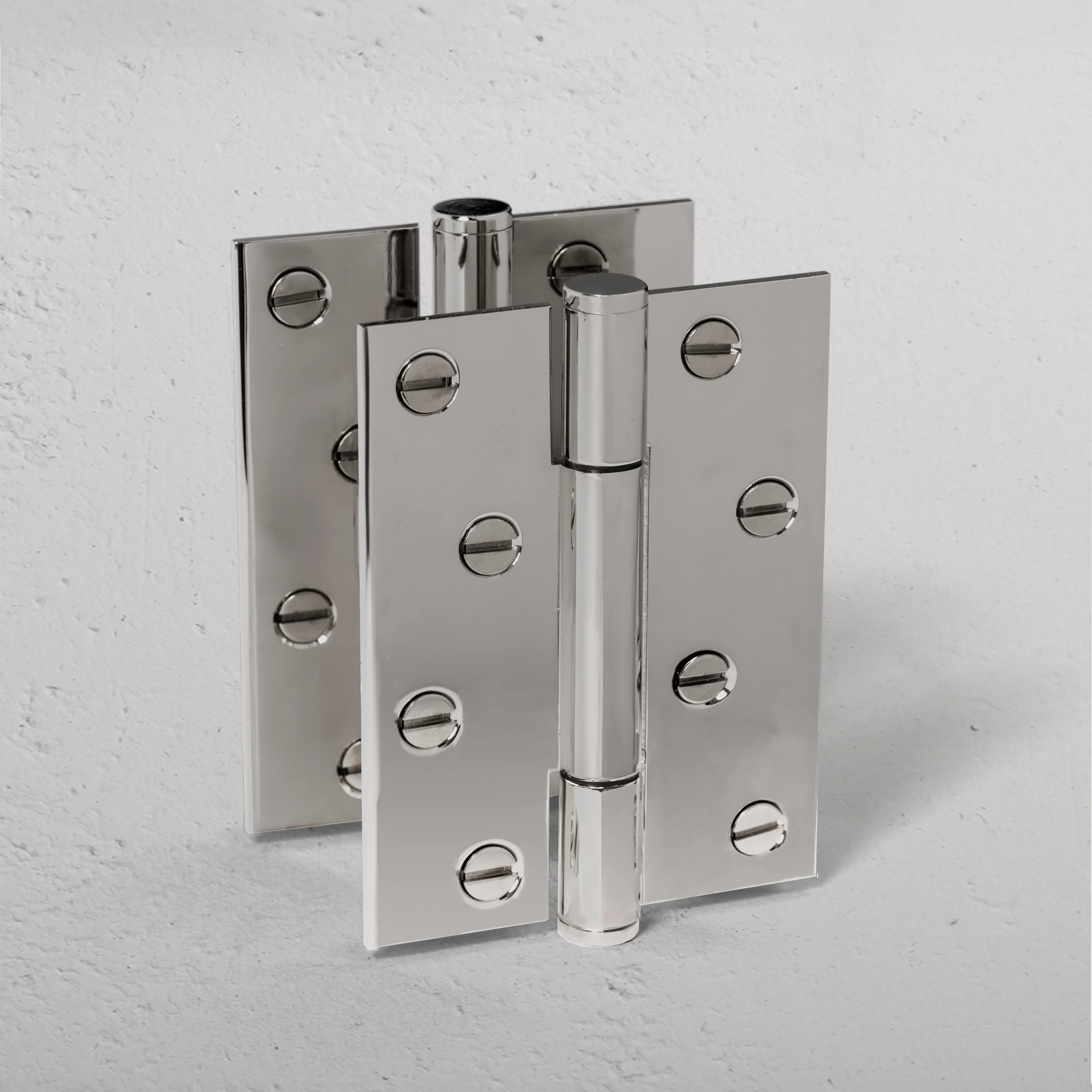 Hazel Brass Door Hinge Pair FR60 - Polished Nickel - Image 2