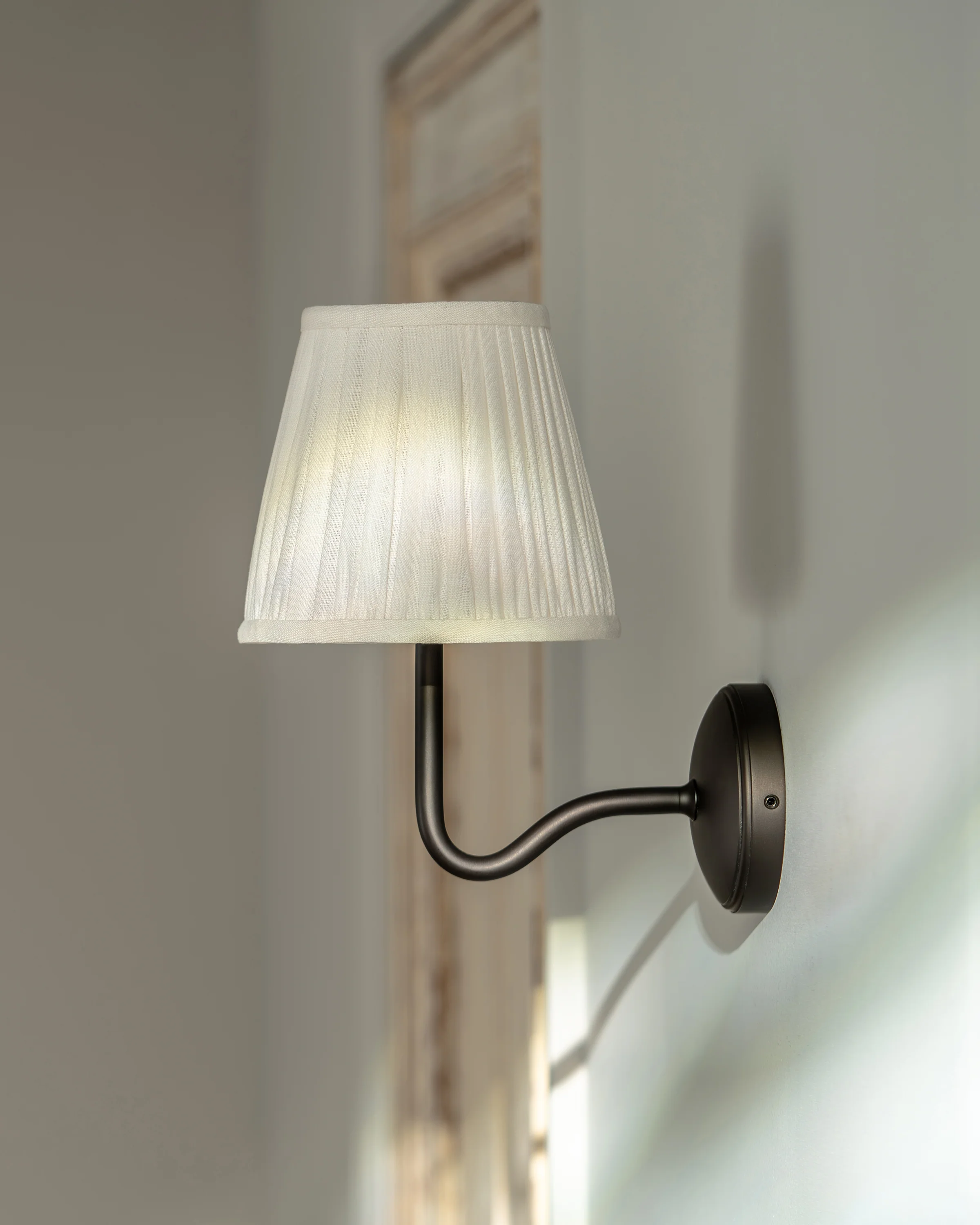 Malvern Medium Wall Light Alabaster White - Bronze - Image 3