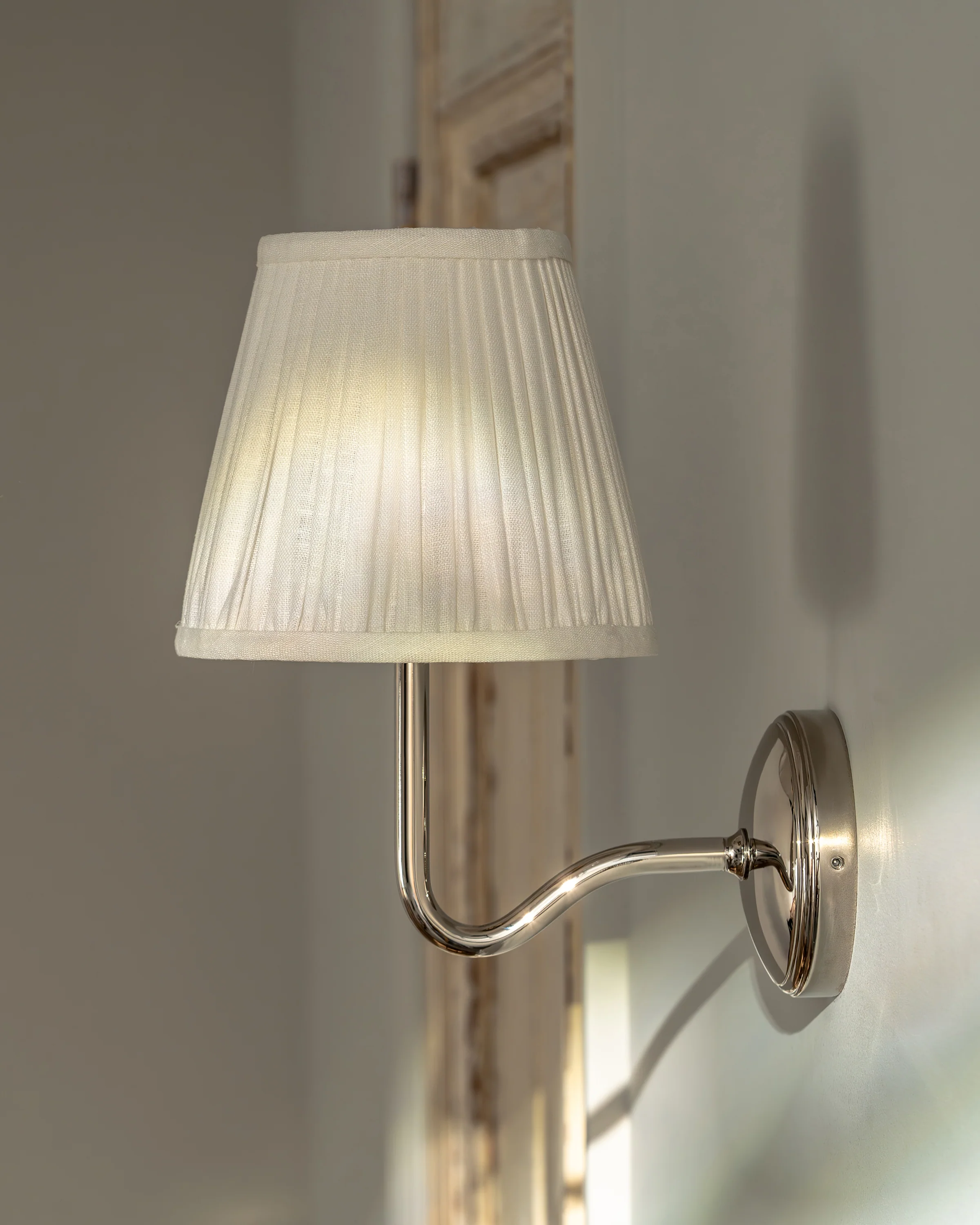 Malvern Medium Wall Light Alabaster White - Polished Nickel - Image 3