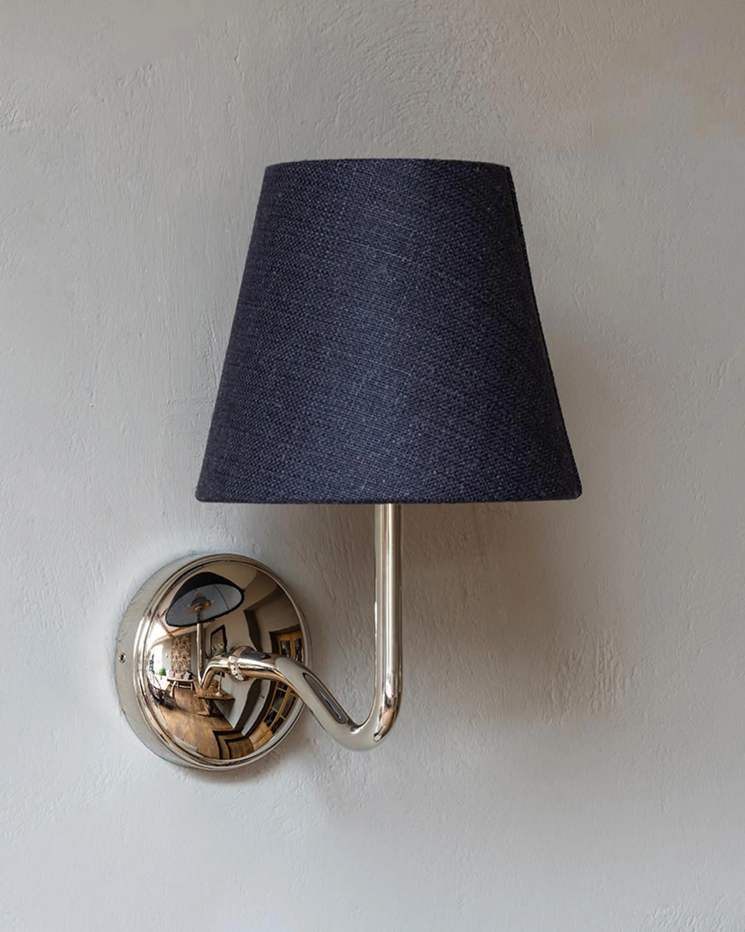 Malvern Medium Wall Light Basalt Grey - Polished Nickel - Image 3