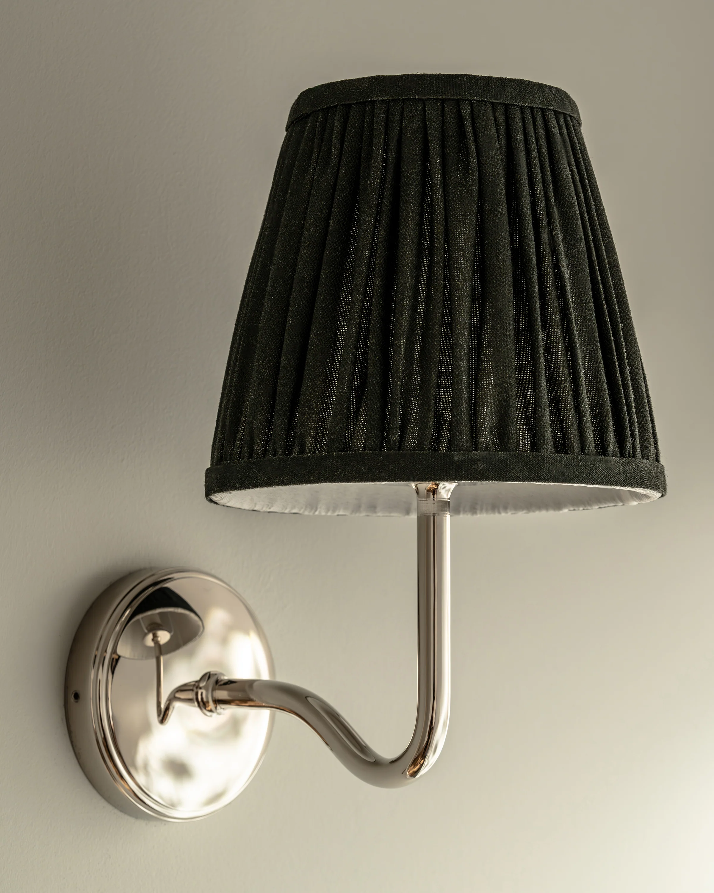 Malvern Medium Wall Light Deep Green - Polished Nickel - Image 3