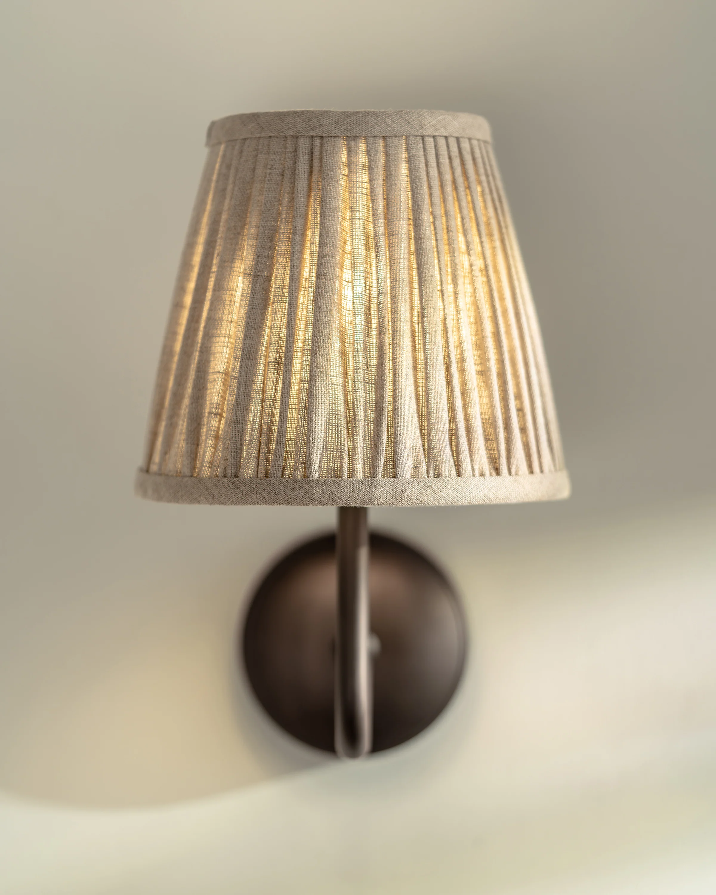 Malvern Medium Wall Light Natural Beige - Bronze - Image 6