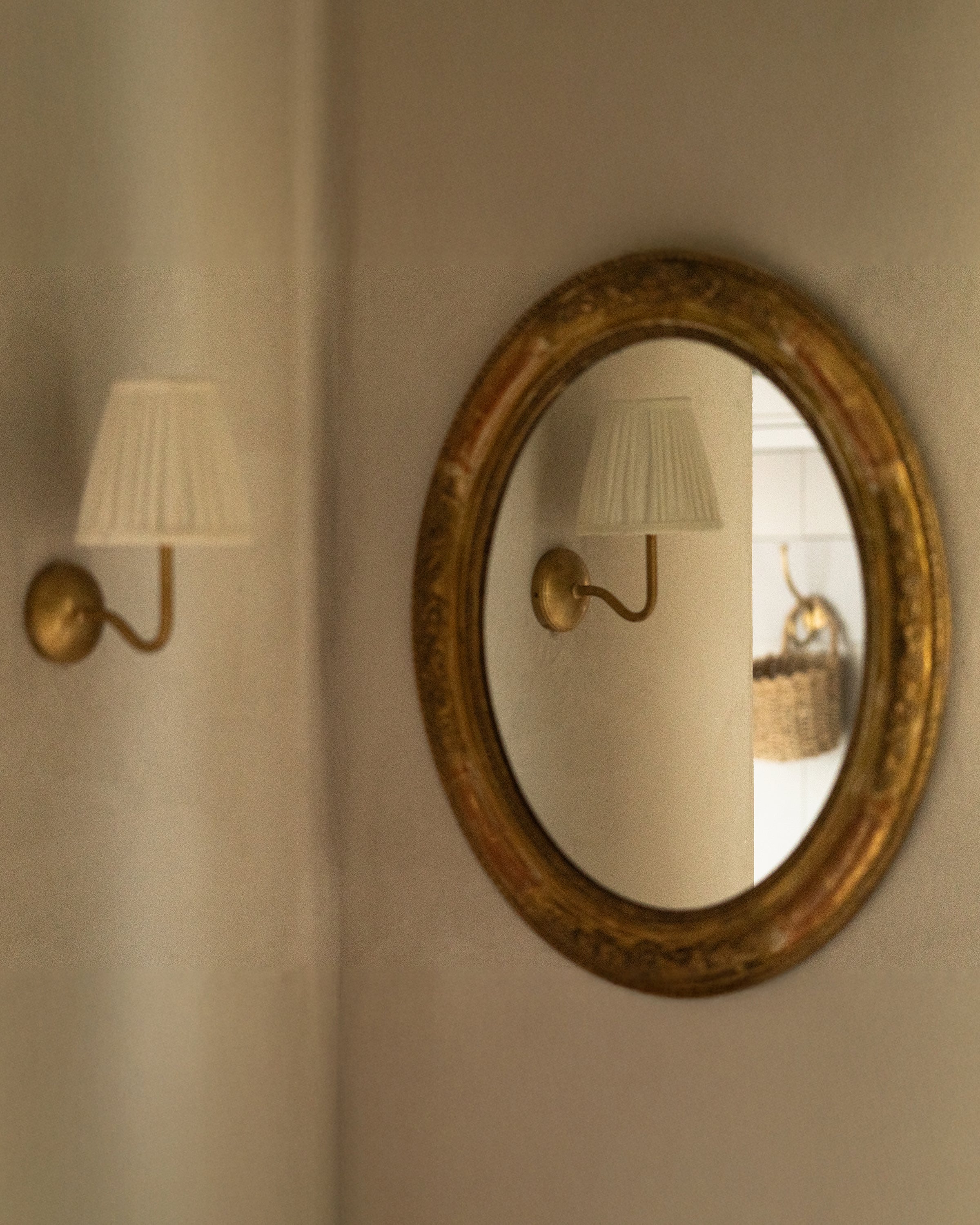Malvern Small Wall Light Alabaster White - Antique Brass - Image 3
