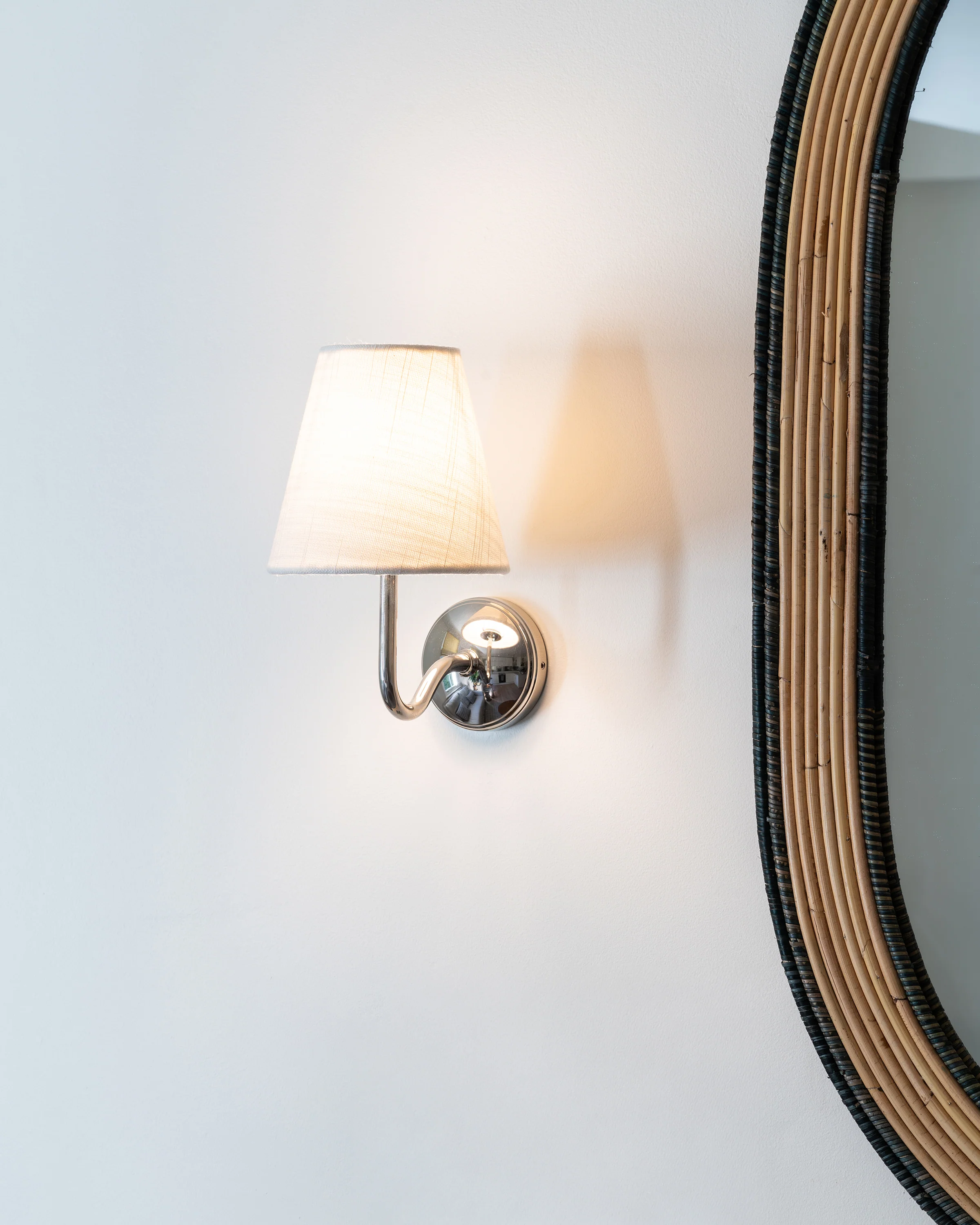 Malvern Small Wall Light Alabaster White - Polished Nickel - Image 2