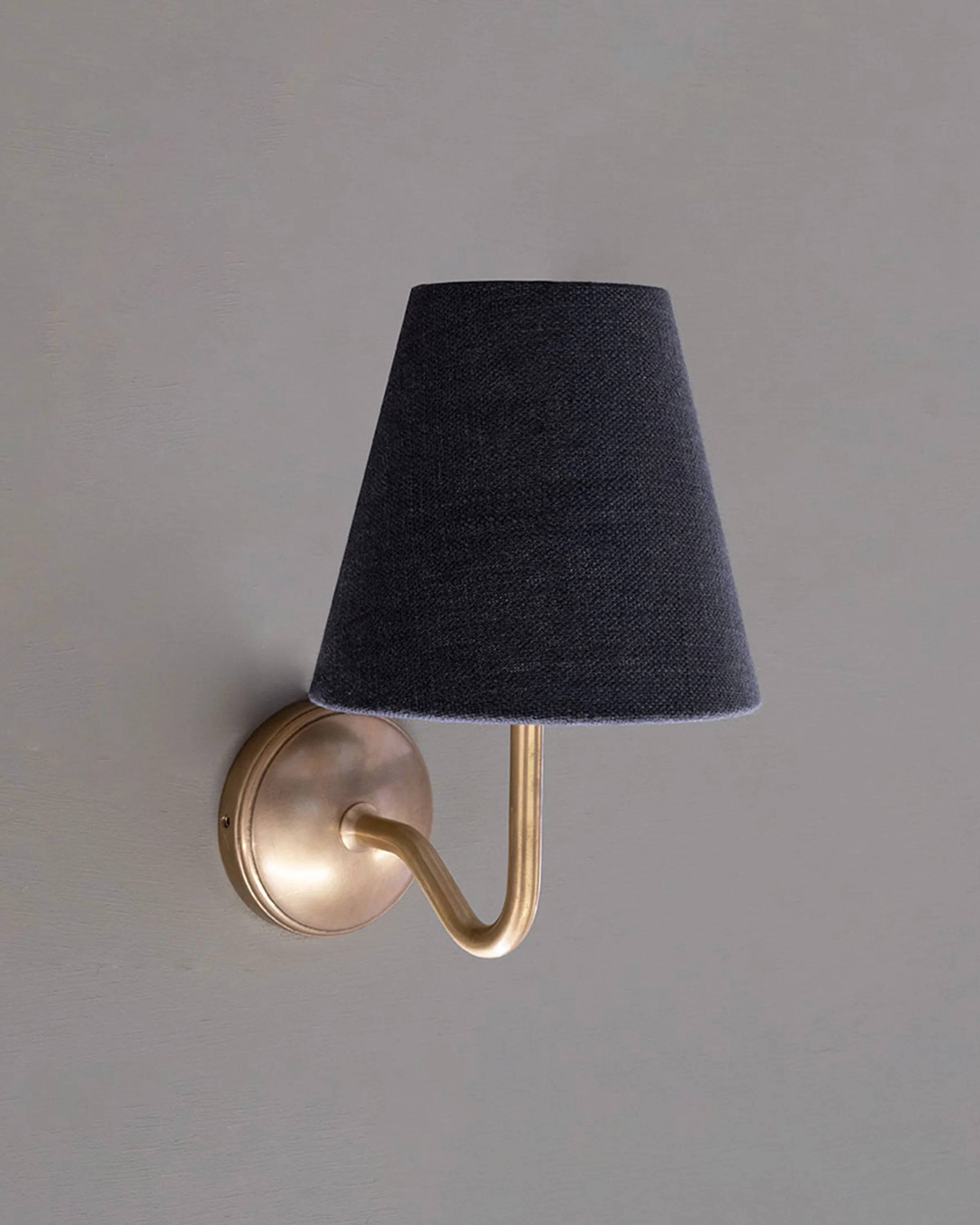 Malvern Small Wall Light Basalt Grey - Antique Brass - Image 3