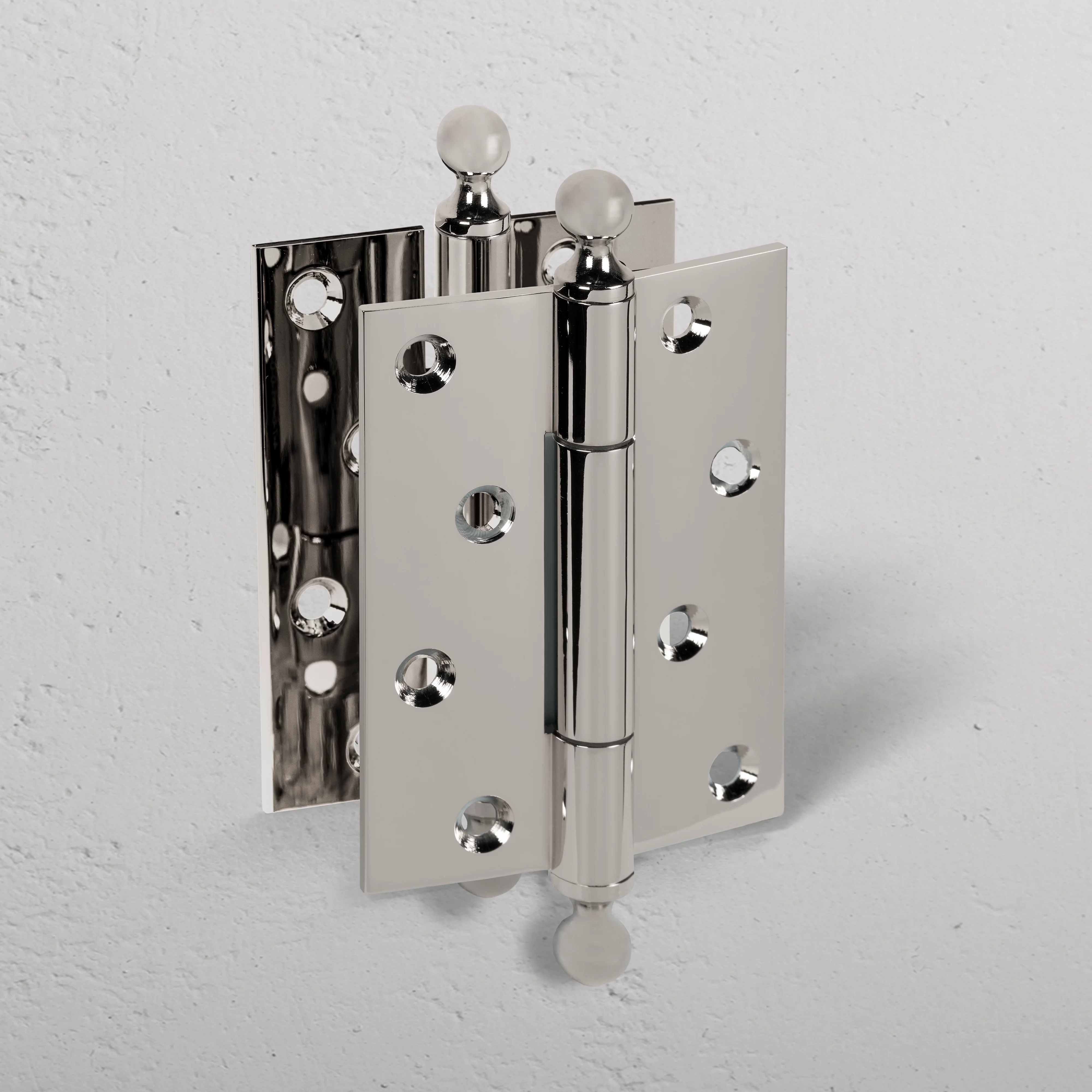 Maple Brass Door Hinge Pair FR60 - Polished Nickel