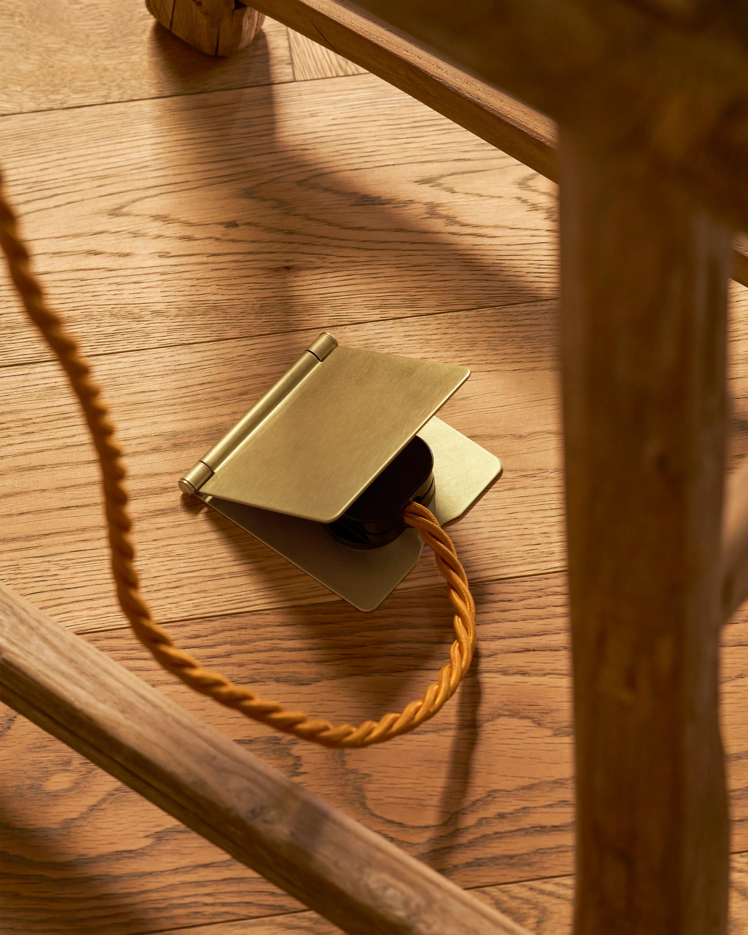 Single 5A Light Floor Socket - Antique Brass | Black - Image 4