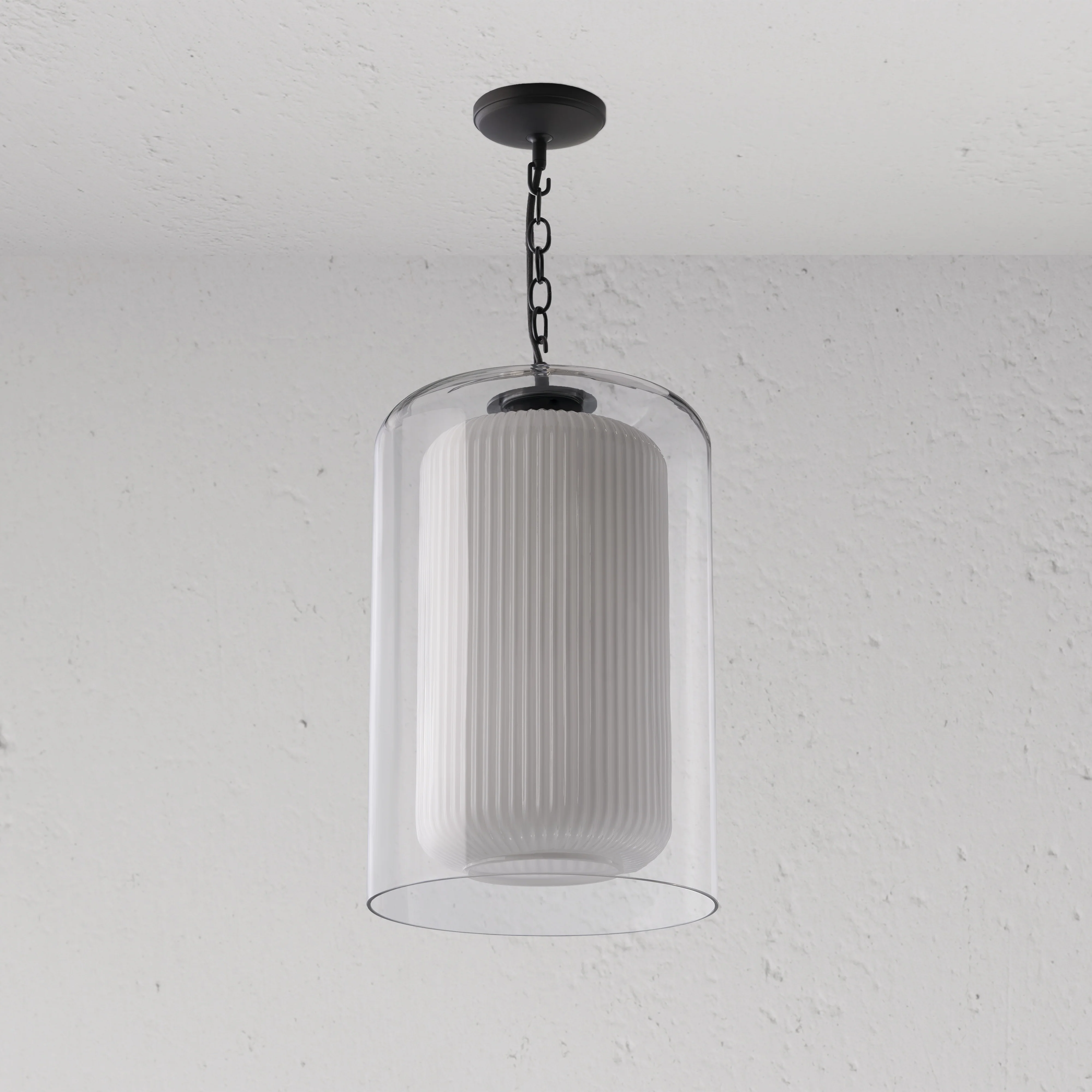 Windsor Large Pendant Light Opal Glass - Bronze - Image 2