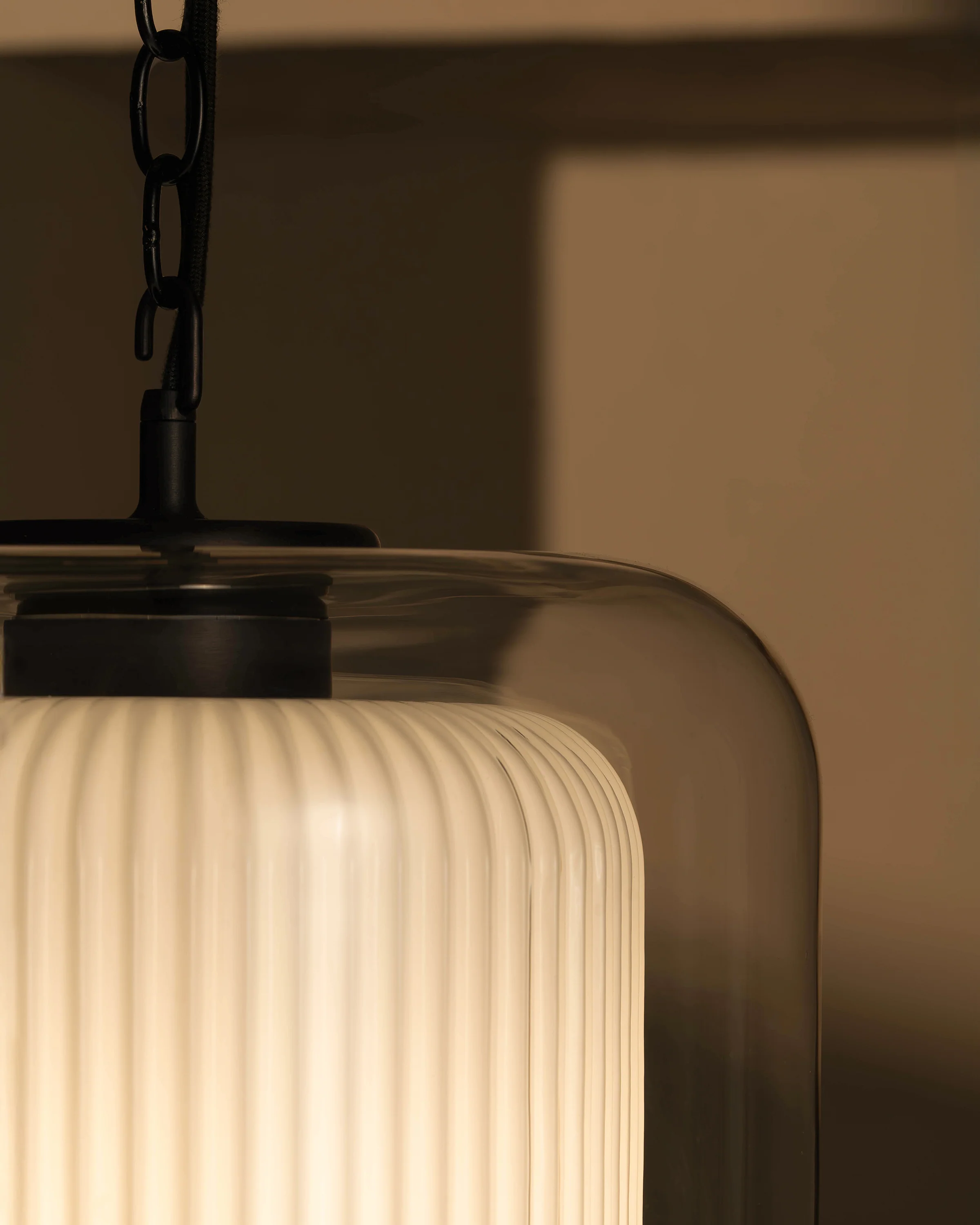 Windsor Large Pendant Light Opal Glass - Bronze - Image 4