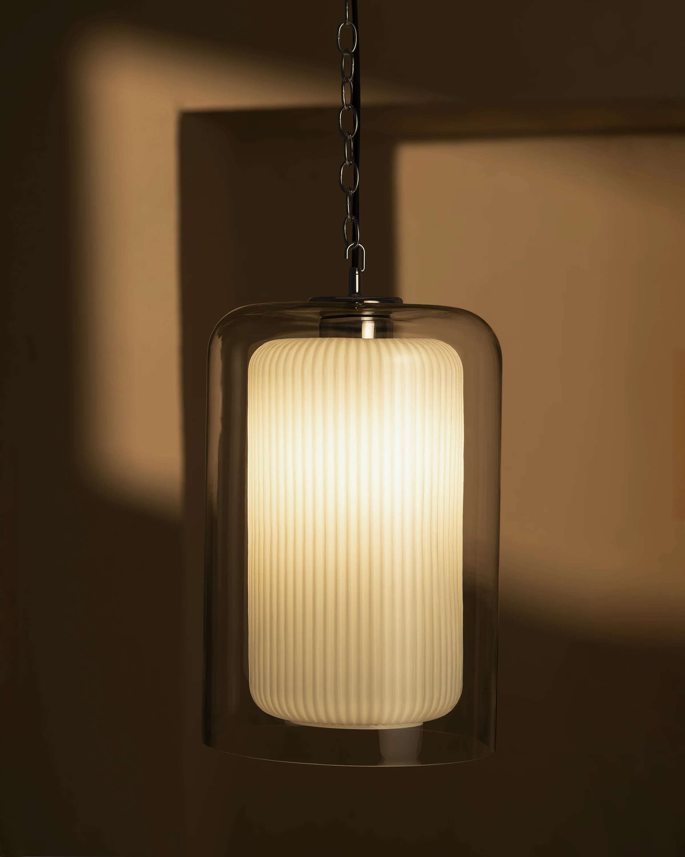 Windsor Large Pendant Light Opal Glass - Polished Nickel - Image 4