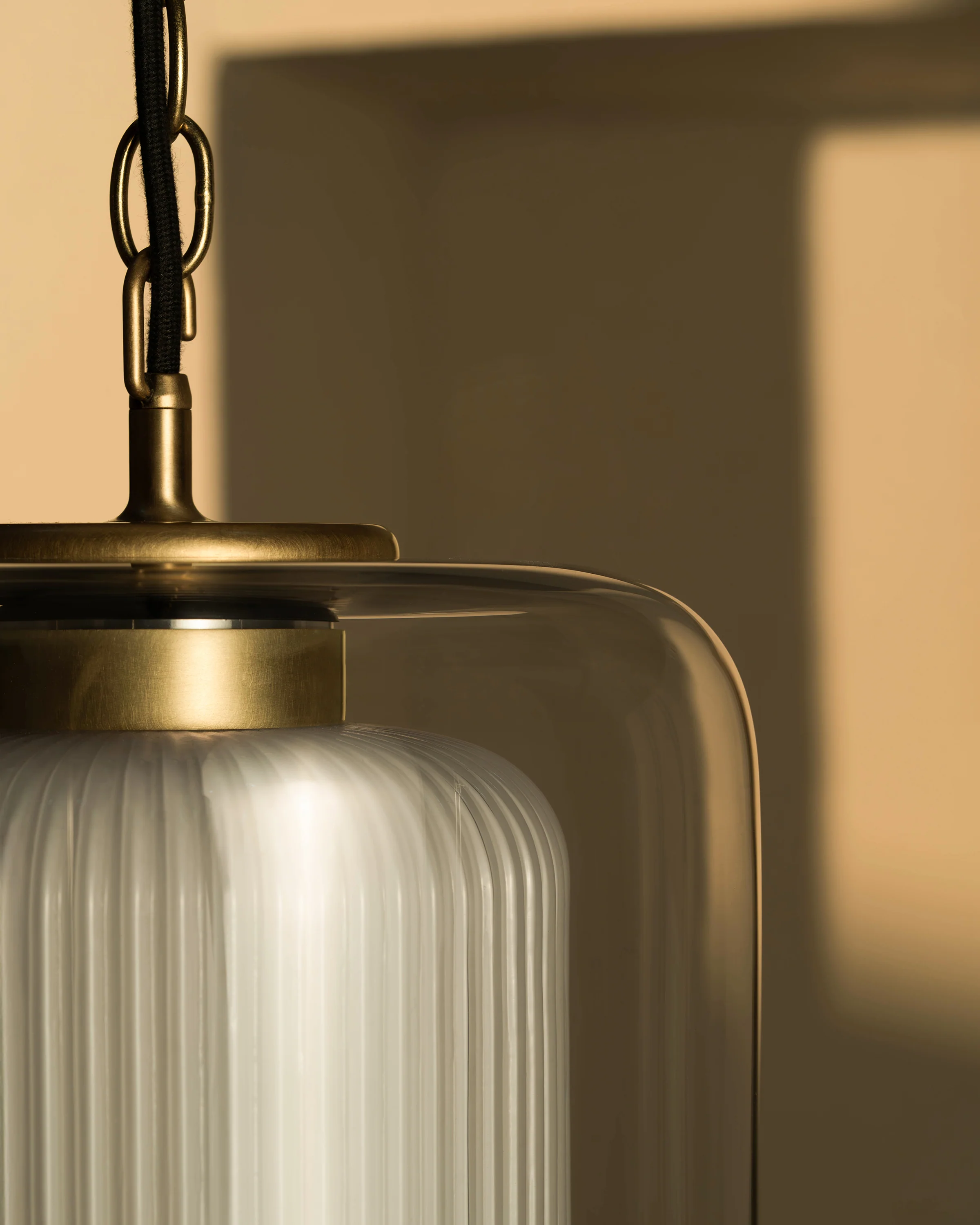 Windsor Medium Pendant Light Opal Glass - Antique Brass - Image 5