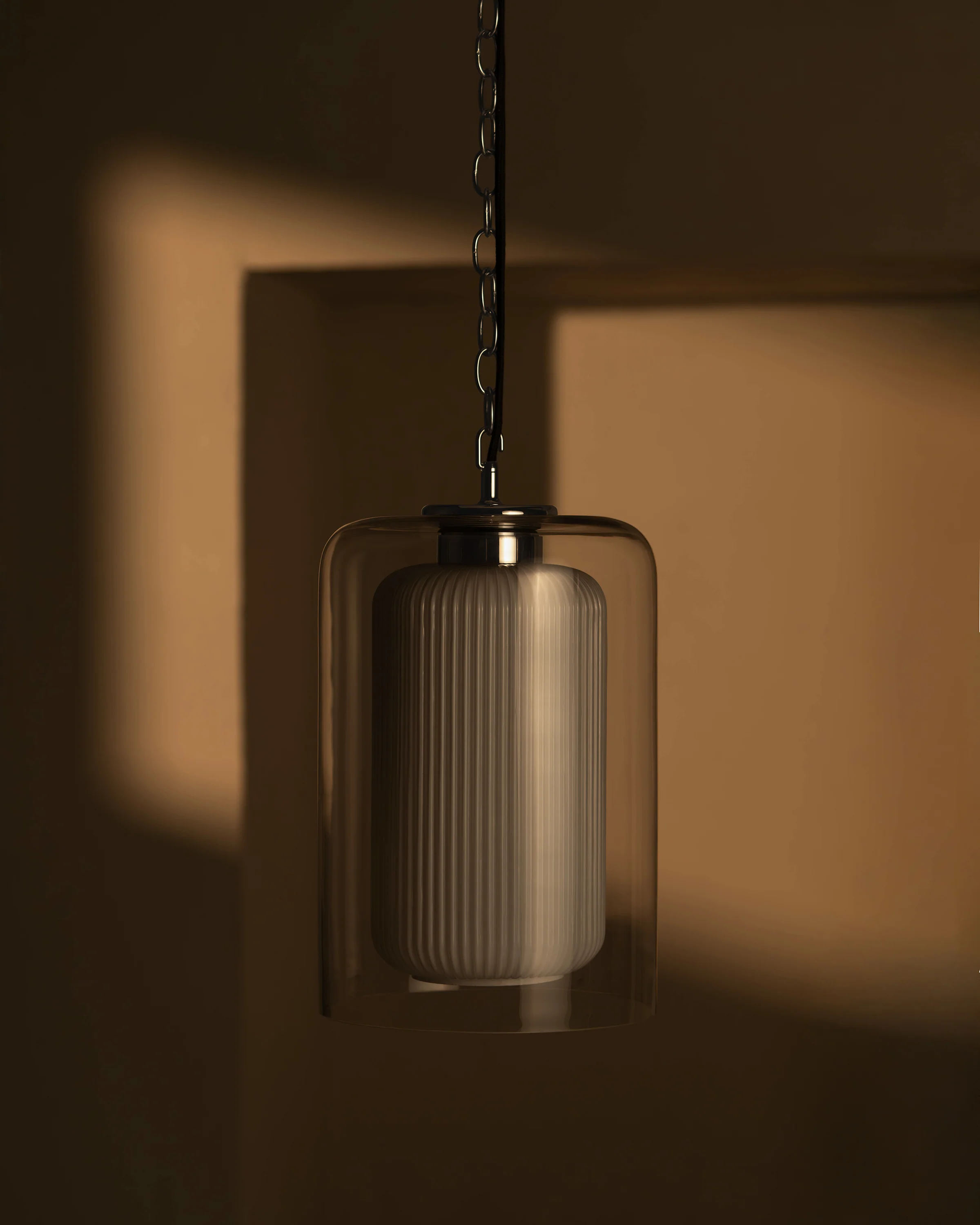Windsor Medium Pendant Light Opal Glass - Polished Nickel - Image 3
