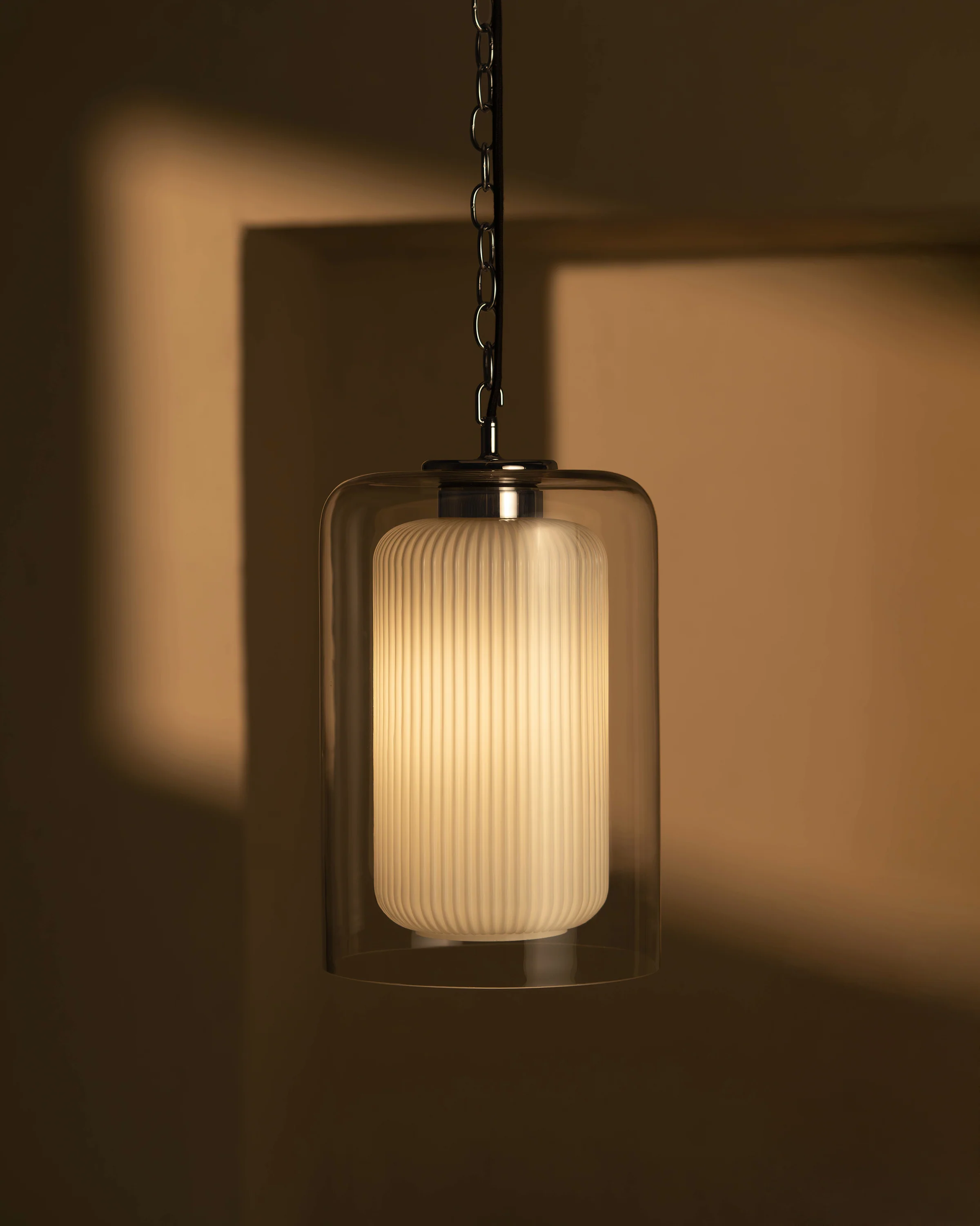 Windsor Medium Pendant Light Opal Glass - Polished Nickel - Image 4